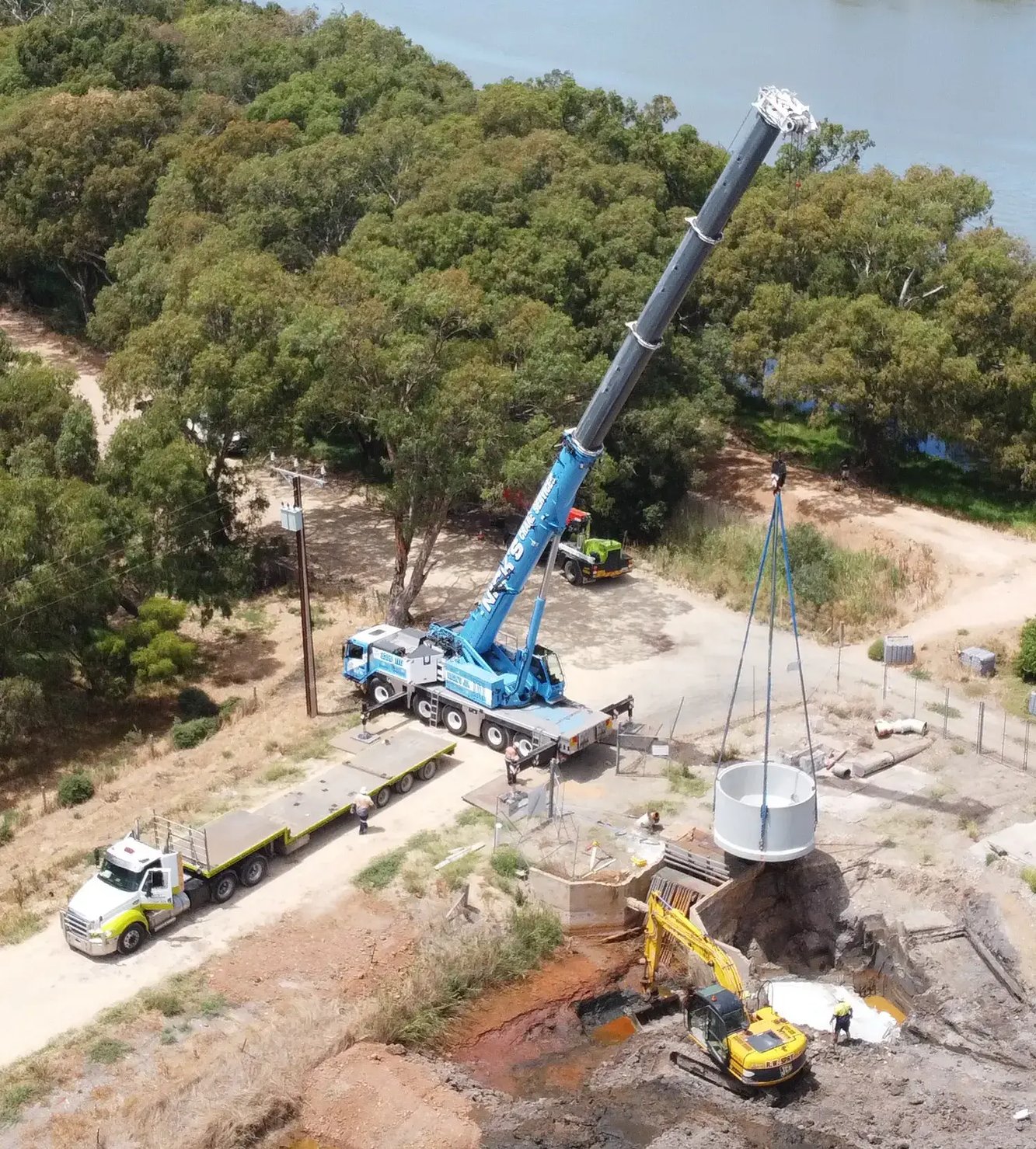 Mobilong vertical pump station installation